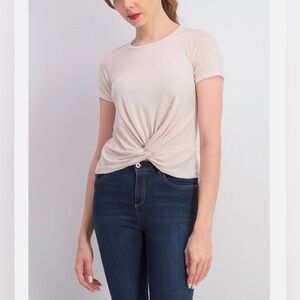 love, Fire New Beige Twist Front Tee